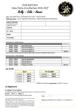 Formulaire d'inscription d'Alma Latina